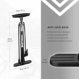 Hycline Bike Pump Floor Pump 150 PSI Dual Valve Presta Schrader Black view 3