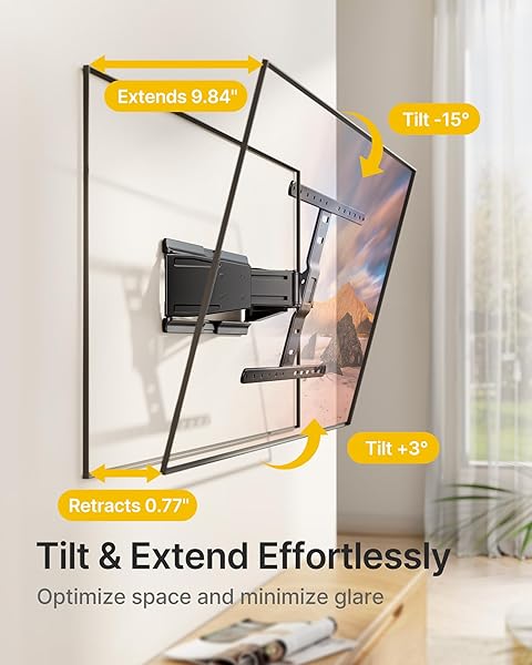 MONTEK 0.77″ ULTRA SLIM TV WALL MOUNT FOR 43-90 INCH TVS, SWIVEL & TILT & LEVELING & EXTENSION WALL MOUNT TV BRACKET WITH ARTICULATING DUAL ARMS, LOW PROFILE FULL MOTION TV MOUNT, 4X WEIGHT TESTED