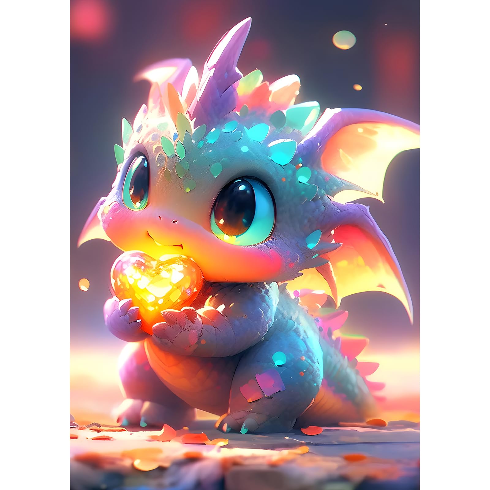 DPHERO DIY Cartoon Diamond Painting Kits for Adults,5D Baby Dragon Diamond Art Kits for Beginners,Round Full Drill Dragon Diamond Painting Art,DIY Painting by Numbers Diamond Art Painting 12x16 inch