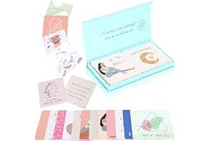 LYUZECHEEAN Affirmation Cards - Daily Motivational and Inspirational Cards for Women, Positive Affirmation Cards for Women, 50 Daily Mindfulness/Meditation Cards with Portable Box, Daily Affirmations for Women