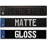 Black Custom German European License Plate