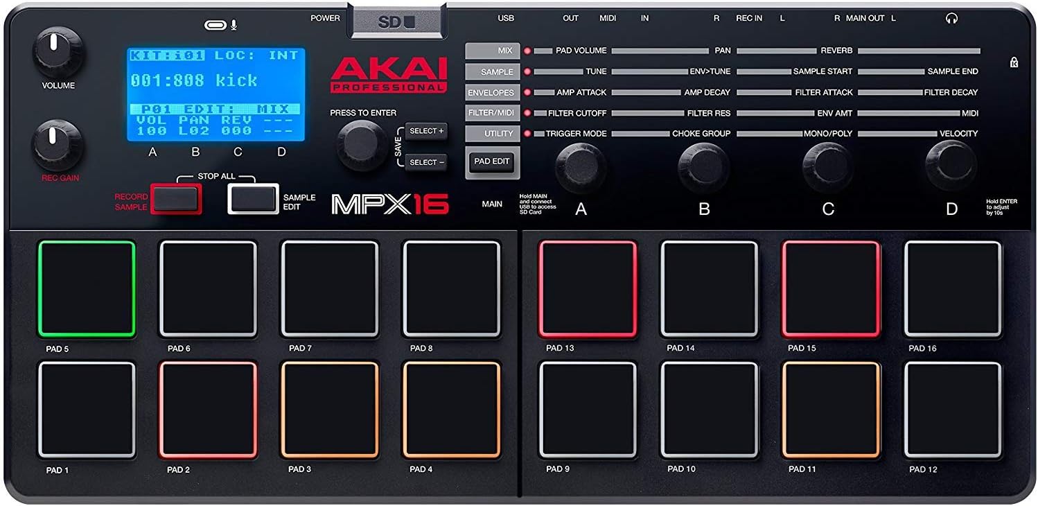 Akai Professional MPX16 Portable Finger Drumming Sample Pad