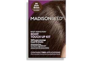 Madison Reed Root Perfection Permanent Root Touch Up, Dark Brown 5N Calabria, 10 Minutes for 100% Gray Root Coverage, Ammonia-Free Hair Dye, Two Applications