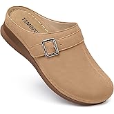 TEMOFON Clogs for Women Slip on Mules: Walking Comfortable, Non Slip, Closed Toe Sandals, Casual Summer Shoes Black Navy Brown Size 5-11