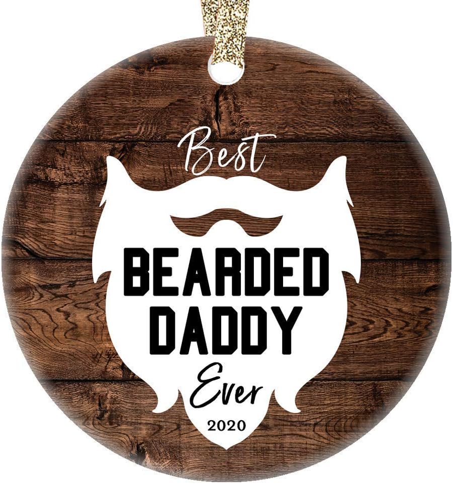 Lplpol - Adorno de Papá Barbudo Best Ever 2020, recuerdo para papá