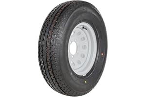 1PK Autocessking ST225/75R15 Radial Trailer Tire with 15" White Wheel - 6 on 5-1/2" - Load Range E