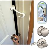 DOOR MONKEY Child Proof Door Lock &amp; Pinch Guard - For Door Knobs &amp; Lever Handles - Easy to Install - No Tools or Tape Required - Baby Safety Door Lock For Kids - Very Portable - Great for Dogs &amp; Cats