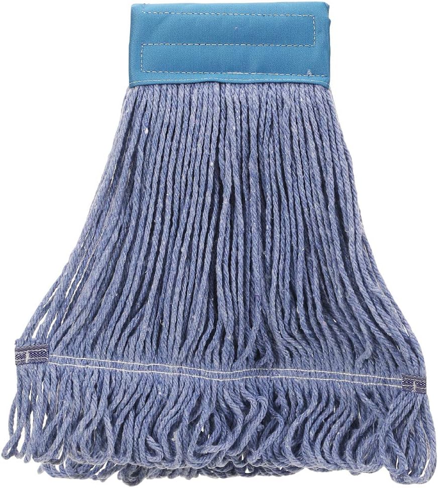 Yocada Looped-End String Wet Mop Heavy Duty Cotton Mop Commercial Industrial Grade Iron Pole Jaw Clamp Floor Cleaning 52in Long: Home & Kitchen