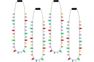 JOYIN Christmas LED Mini Bulb Necklaces, Xmas Necklace with 3 Lighting Modes, Xmas Bulb Necklaces for Xmas Party Supplies