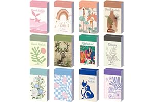 PAGEMORE 12 Sets 600 Sheets Washi Stickers for Journaling, Boho Abstract Aesthetic Stickers Vintage Scrapbook Sticker Set for Bullet Art Diary Card Craft Gifts Planner Notebook