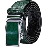Barry.Wang Mens Belts Leather Ratchet Automatic Buckle Slide Click 1 3/8" Designer Dress Fashion Classic Casual Work Business