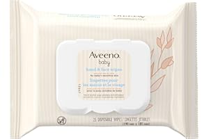 Aveeno Baby Wipes for Sensitive Skin, Unscented Hand and Face, Oat Extract and Aloe, Fragrance-Free Wipes for Sensitive Skin,