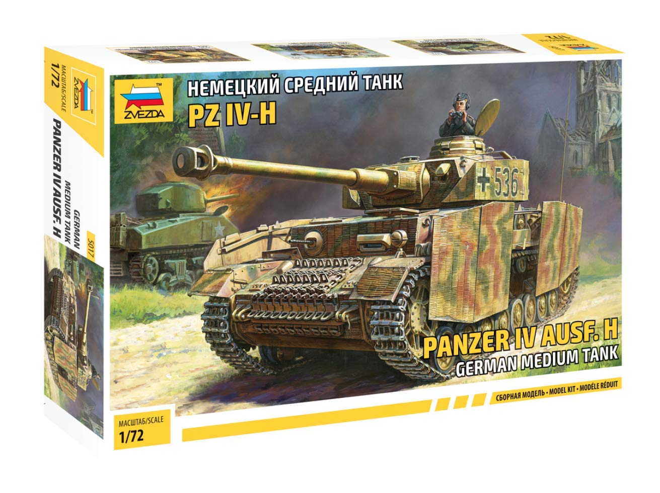 Zvezda 500785017 – 1:72 Panzer IV Ausf.H (Sd.Kfz.161/2), Model Building Kit, Stand Model Building, Hobby, Crafts, Plastic Kit