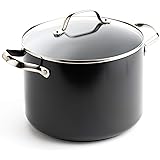 GreenPan Valencia Pro Hard Anodized Induction Safe Healthy Ceramic Nonstick, Casserole/Stockpot/Pot with Lid, 8QT, Gray
