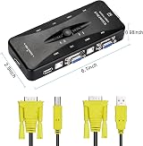 Nicfaky USB 2.0 KVM VGA Switch 4 Port One-Button Swap 4 VGA Cables Included view 5