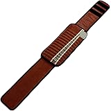 MediCrystal FIR Amethyst Belt - Negative Ion - Far Infrared Heat - 100% Jewelry Natural Amethyst Gems - FDA Registered Manufacturer - High End Red Brown Eco Leather (Pad 16”L x 8”W, Strap 55"L)