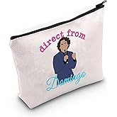 VAMSII TV Show Inspired Gift Makeup Bag TV Show Fan Cosmetic Bag TV Merch (Beige)