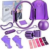 LiKiLiKi Pilates Ring and Ball Set, Home Pilates Equipment for Women with Resistance Bands, 12'' Magic Circle, 9.8'' Ball, for Strength, Toning and Flexibility, Fitness Essentials Starter Accessories