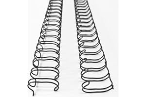 Binditek 100 Pack Double Loop Wire Binding Spines, 7/16Inch Binding Wire for Letter Size, 3:1 Pitch, 80 Sheet Capacity, 32-Loop, Black, for Students and Coworkers