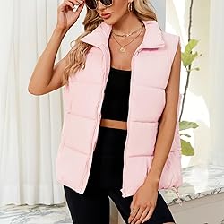 Century Star Pink Puffer Vest for Women's Outerwear