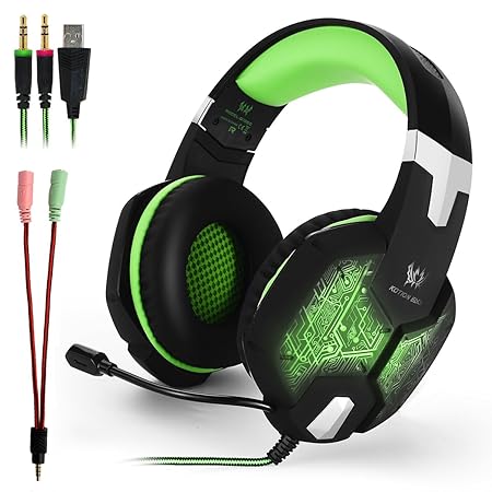 KOTION EACH G1000 Gaming Headset Kopfhörer Stereo Surround Über ohr Headset 3,5mm + USB Kopfhörer Mit Mic LED-Licht Für PC Ga