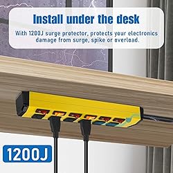 ANNQUAN 3PCS 6 Outlet Metal Power Strip with 6