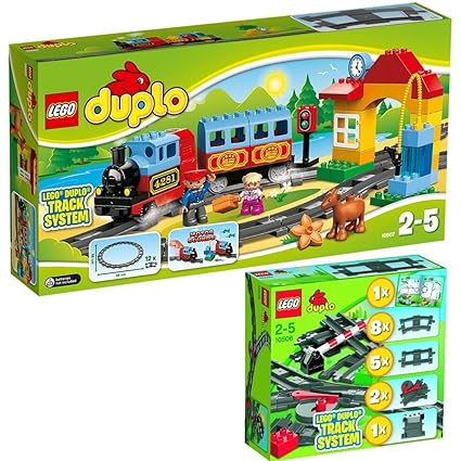 LEGO Duplo 2-teiliges Set 10506 10507 Eisenbahn-Zubehör-Set + Eisenbahn Starter-Set