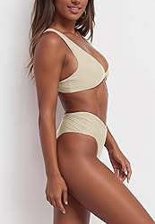 geluboao Apricot Bikini Sets for Women Sexy V Neck