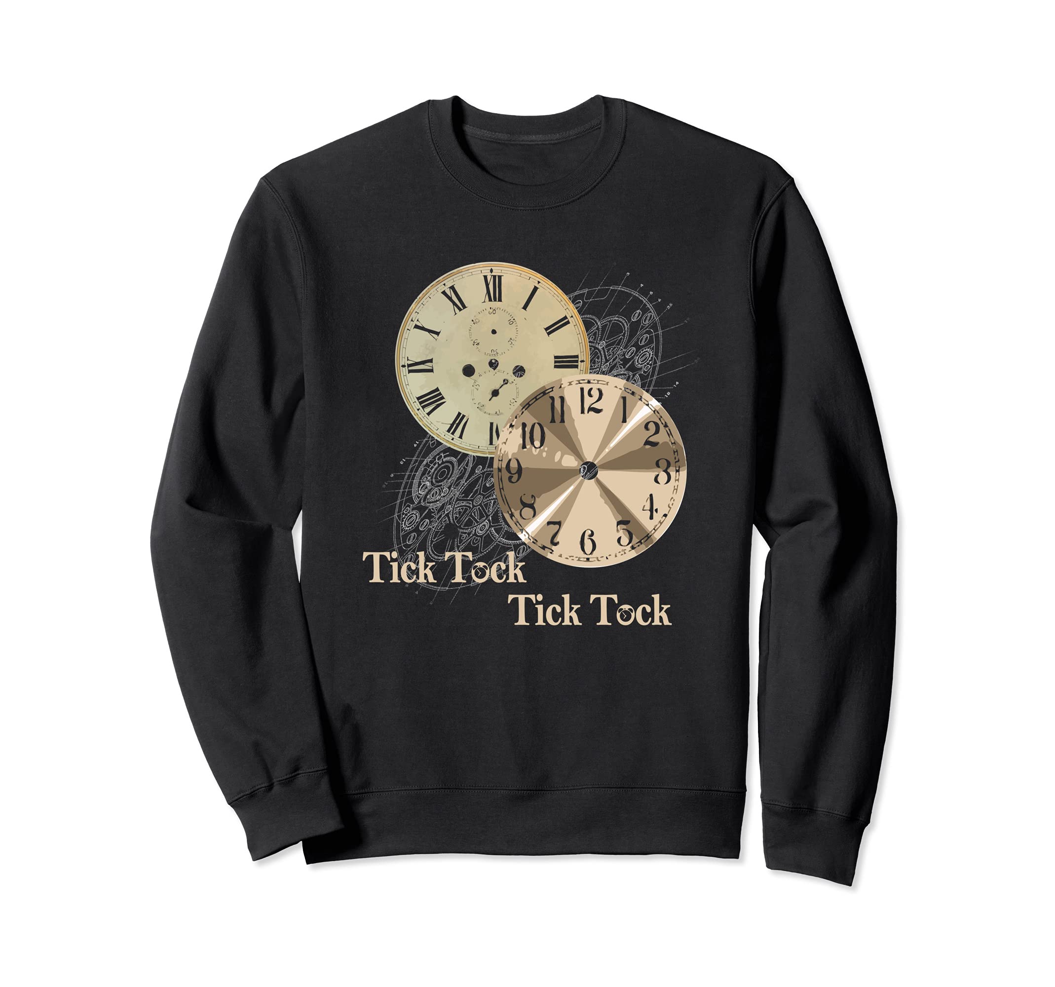 Grandfather Alarm Clock Time Tick Tock Clock Sweatshirt