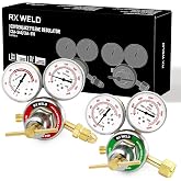 RX WELD Oxygen Acetylene Regulator Set, CGA540 &amp; CGA510, B Size | Outlet Thread 9/16"-18