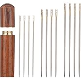48Pcs Large Eye Sharp Needles, Self Threading Needles for Hand Sewing, Easy to Thread Big Eye Sewing Needles, Embroidery Needles Blind Needles in 3 Sizes 1.42/1.5/1.65 in for DIY Embroidery Sewing
