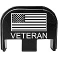 BASTION for Glock Gen 1 Thru 5 Models G17 G17L G19 G19X G20 G21 G22 G23 G24 G26 G27 G29 G30 G31 G32 G33 G34 G35 G36 G37 G38 G39 G40 G41 G45 | Engraved Back Rear Cover Plate | - US Flag Veteran…