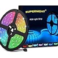 SUPERNIGHT LED Strip Lights, 16.4FT 5M SMD 5050 Waterproof 300LEDs RGB Color Changing Flexible LED Light Strip