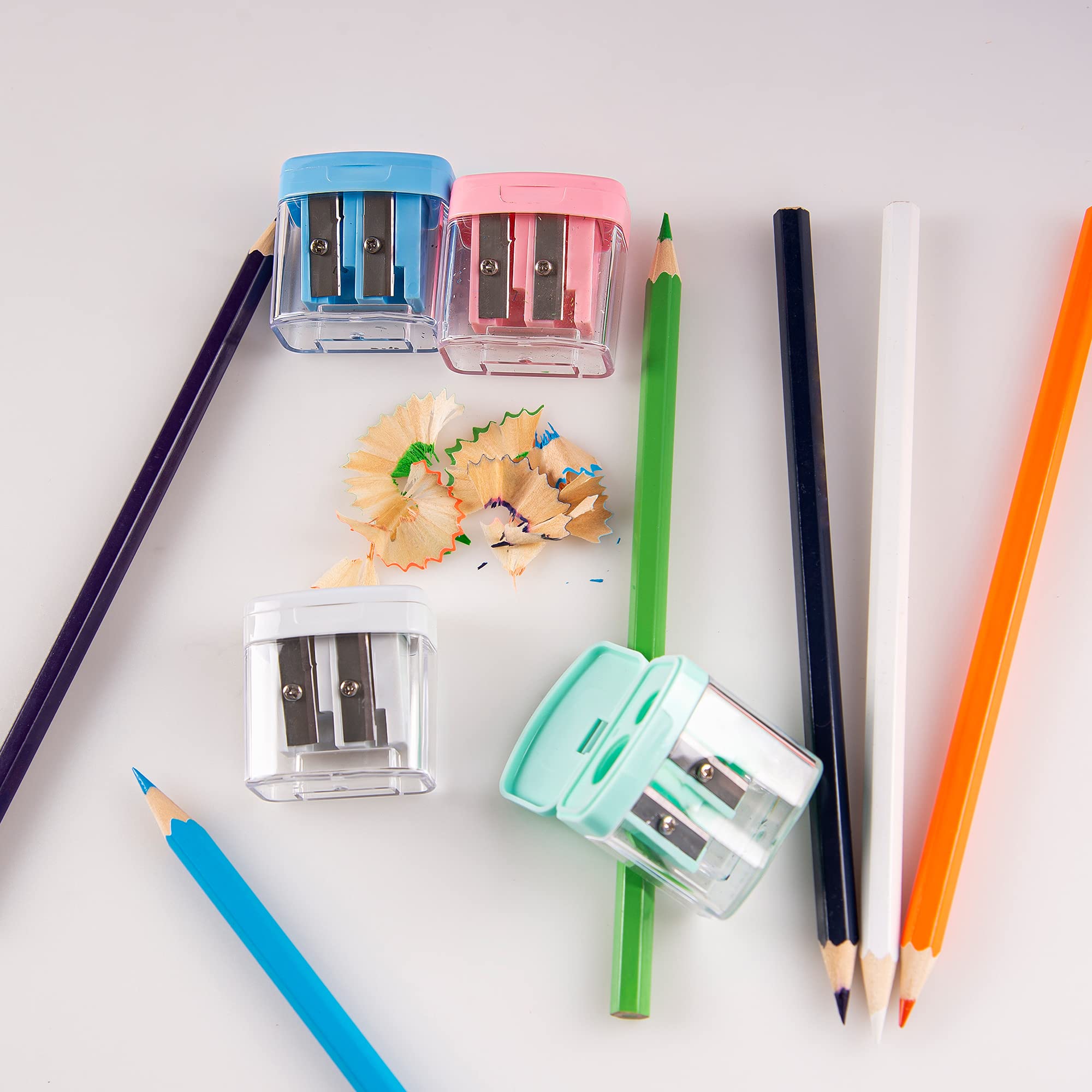 Golcellia 4 PCS Small Pencil Sharpeners Manual for Kids, Colored, Hand Pencil Sharpener, Classroom