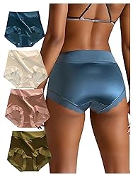 SOLY HUX Women's Satin Silk Briefs Scallop Trim No