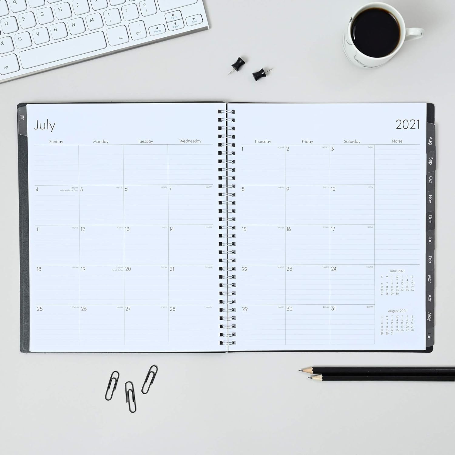 Blue Sky 2021-2022 Academic Year Monthly Planner, 8" x 10", Flexible Cover, Wirebound, Enterprise (130615) : Office Products