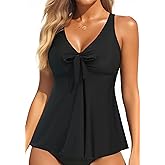 Yonique Women's Flowy Tankini Top - Modest Swim Top with Loose Fit, No Bottom