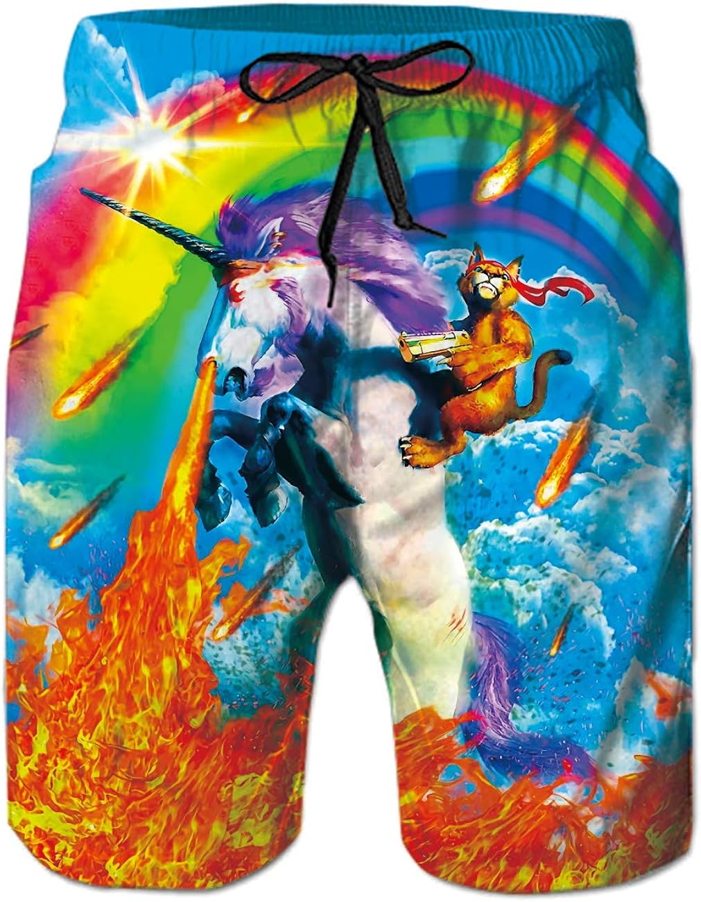 Freshhoodies Funny Mens Swim Trunks QuickDrying Breathable Beach Board