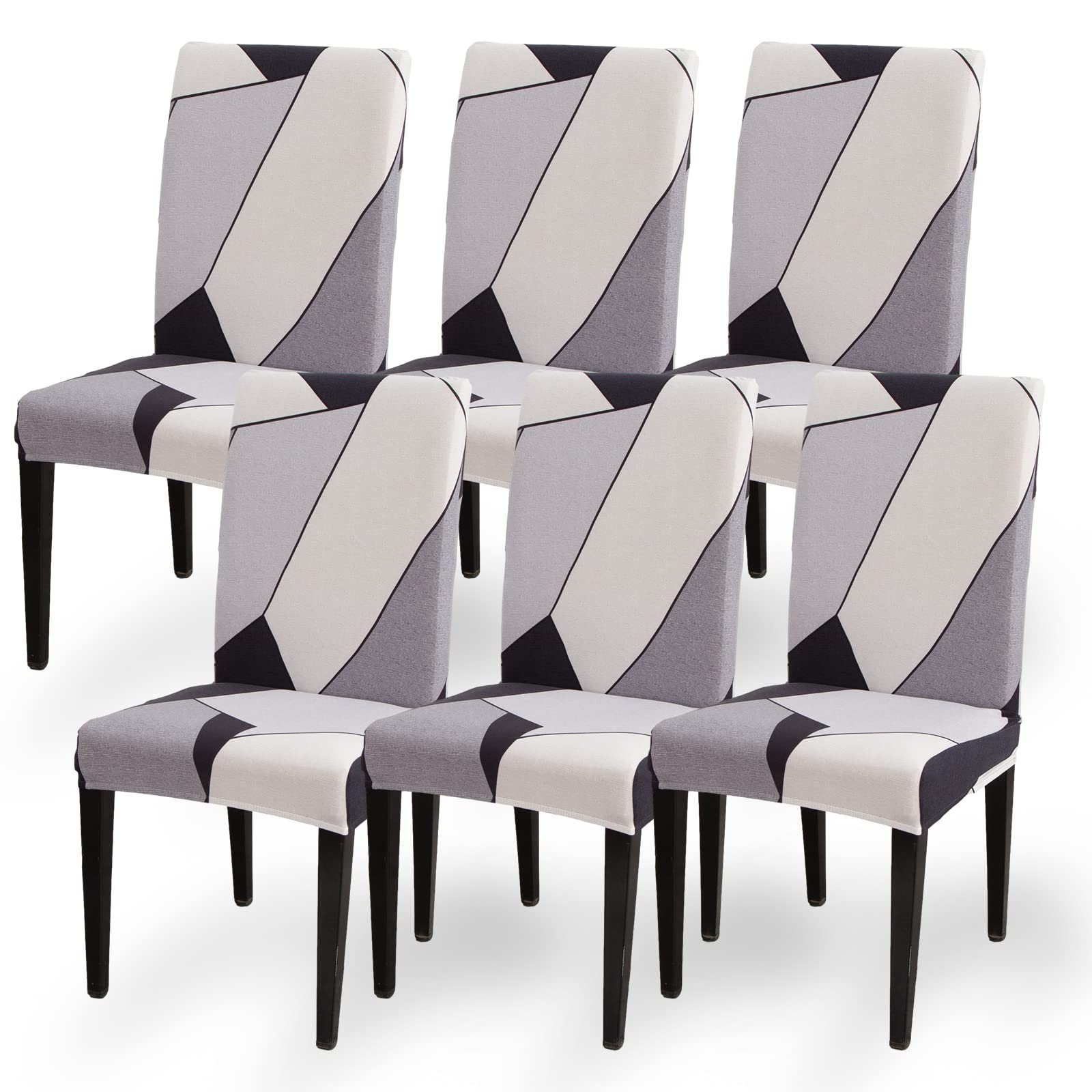 Aisprts Chair Covers for Dining Chairs 6, Dining Chair Covers Set of 6, Elastic Dining Room Chair Covers, Removable Washable Chair Cover with Backrest for Home Decor, Kitchen, Hotel, Party — image 1