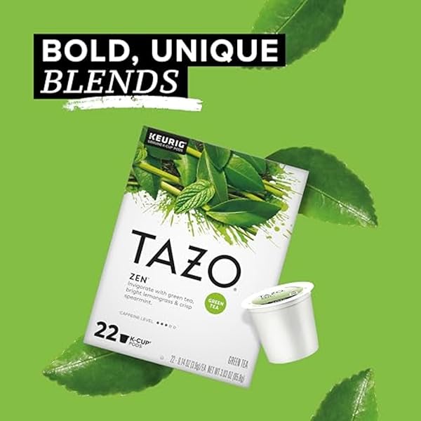 TAZO ZEN GREEN TEA K-CUPS, GREEN TEA ZEN FOR HEALTH AND WELLNESS, 22 PODS