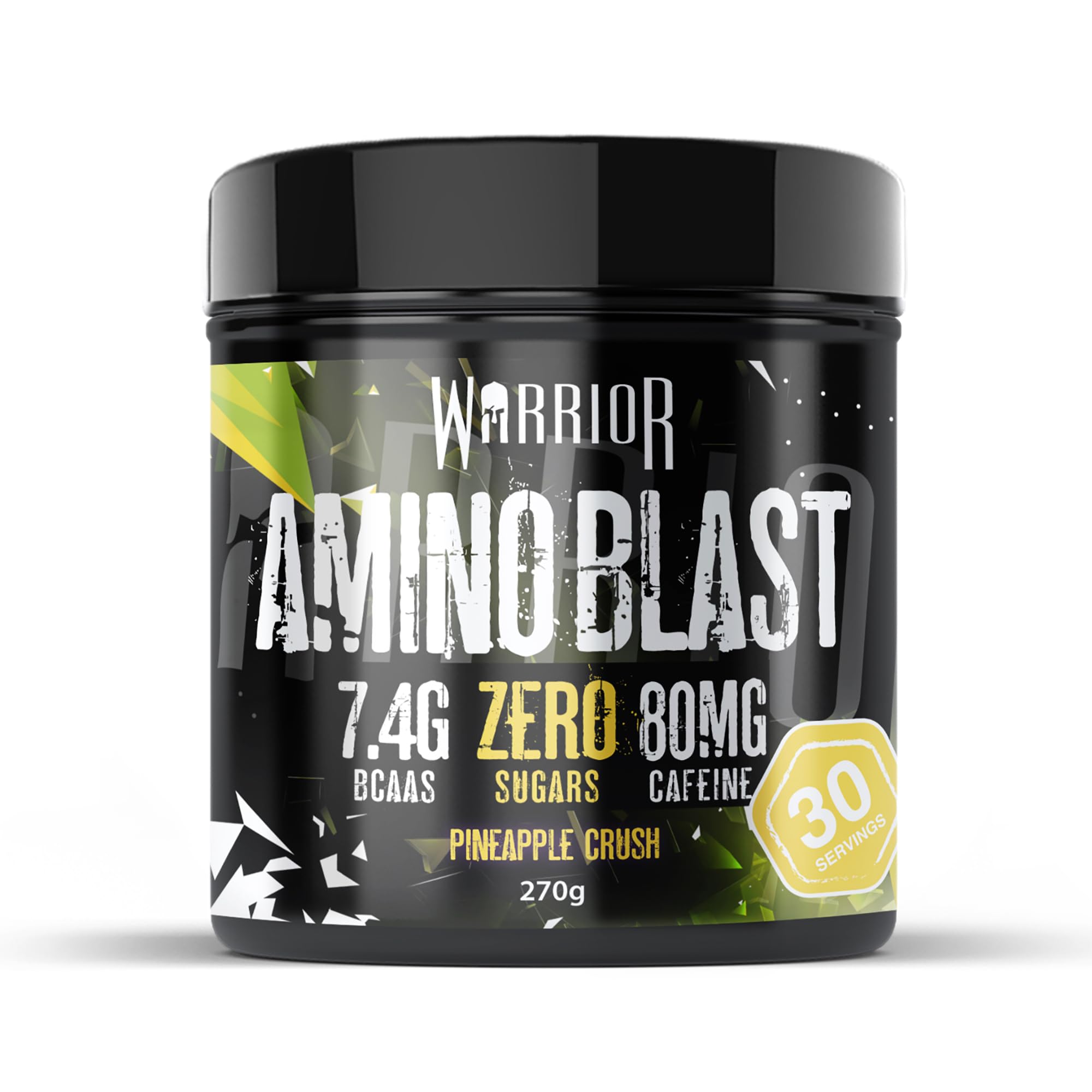 Warrior Amino Blast BCAA Powder 270g – Fruit Salad Flavour, BCAA Supplement for Muscle Recovery, Energy, Endurance, Hydration, Pre & Post Workout Nutrition - Pineapple Crush