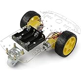 YonPhsy 2WD Robot Chassis Kit TT Motor Acrylic for Arduino &amp; Raspberry Pi | 2WD robot chassis, TT motors, encoder discs, 220x156mm acrylic, 1:48 gear, battery box, compatible with Arduino /Raspberry Pi