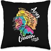Aries Queen Zodiac Sign for Melanin Women Throw Pillow