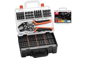 PEBA Crimping Tool Connector kit, 14 Types JST-SM 2.5mm Connectors Set, Crimper Pliers, AWG32-20 Ratcheting Crimper Tool for JST(XH/SM/PH/SYP), Dupont,Molex, AMP EI Series, VH3.96mm,KF2510