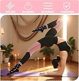 Zuimei 4 Pairs Pilates Yoga Grip Socks Women Non Slip Love Heart Cotton Size UK view 5