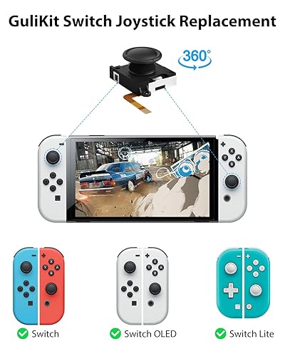 Antank No Drift GuliKit Switch Joycon Joystick Replacement, Hall