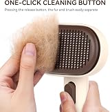 Aumuca Cat Brush with Release Button for Long or Short Haired Cats Brown view 6