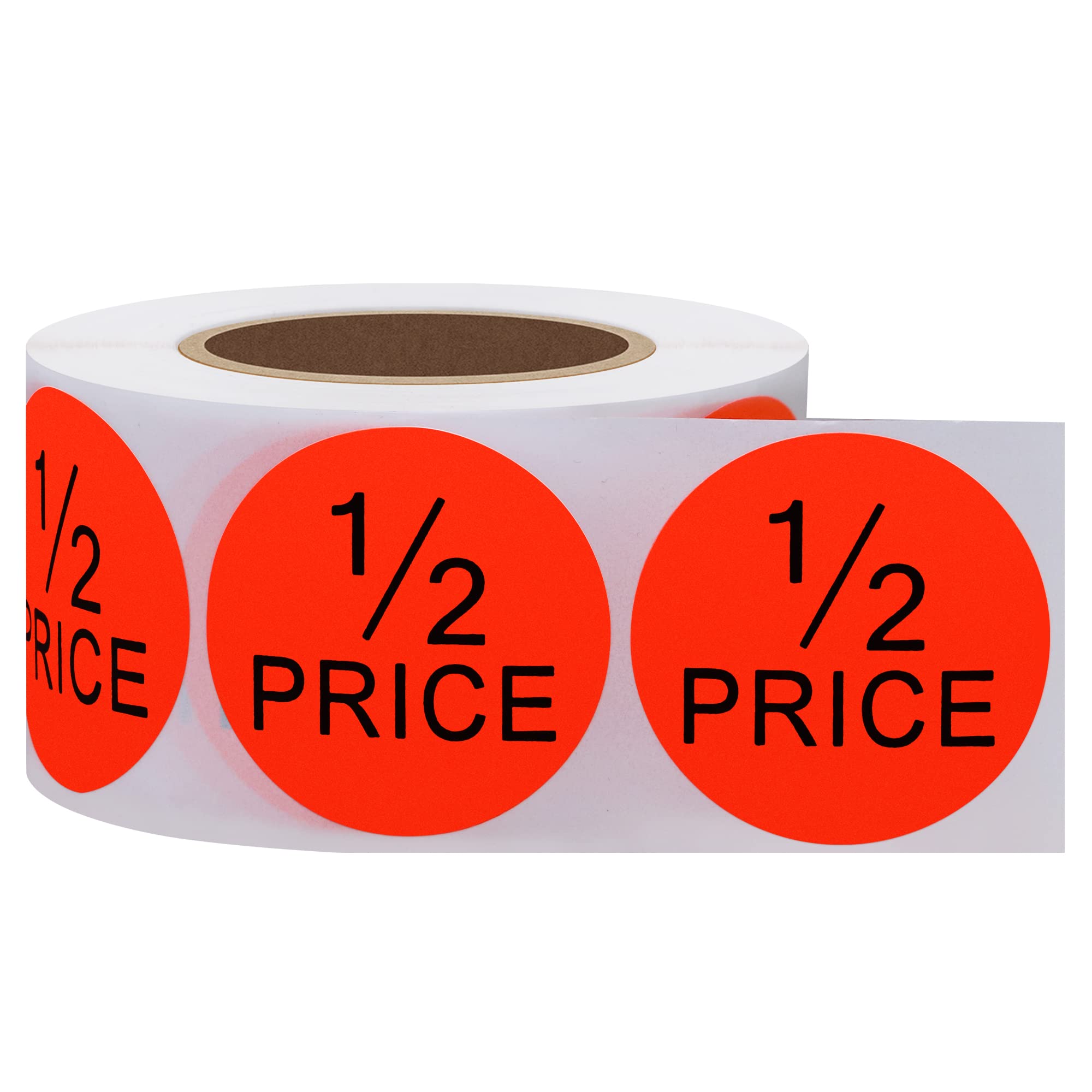 Hycodest 500 pcs Pruduct Stickers Red Round Product Labels for Retail Stores Supermarkets (1/2 Price, 1.5 inch)