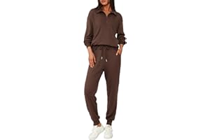 BTFBM Women's 2 Piece Tracksuit Fall Outfits 2025 Long Sleeve Half Zip Sweatshirt Sweatpants Lounge Set Sweatsuits
