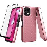 Ailiber for T-Mobile Revvl 8 Pro 5G Case Slim Cover, Shockproof-Rose Gold | Screen Protector, Comfortable Non Slip, Dual Layer, Fingerprint Resistant, Anti-Scratch, Military Grade Drop Protection